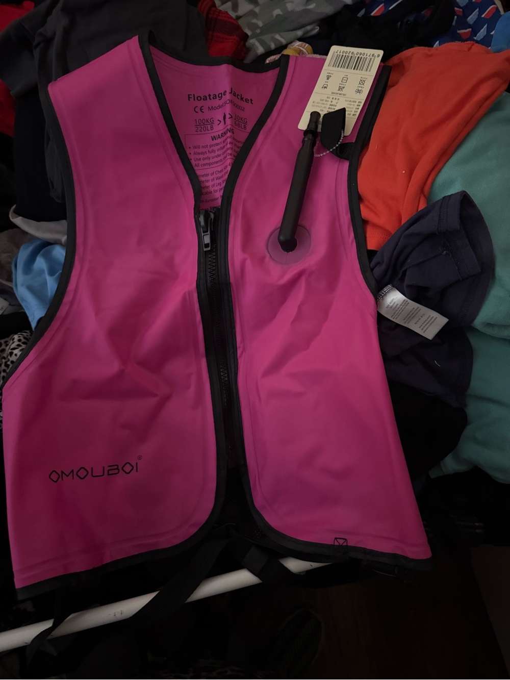 OMOUDAO Bright Pink Floatation Jacket